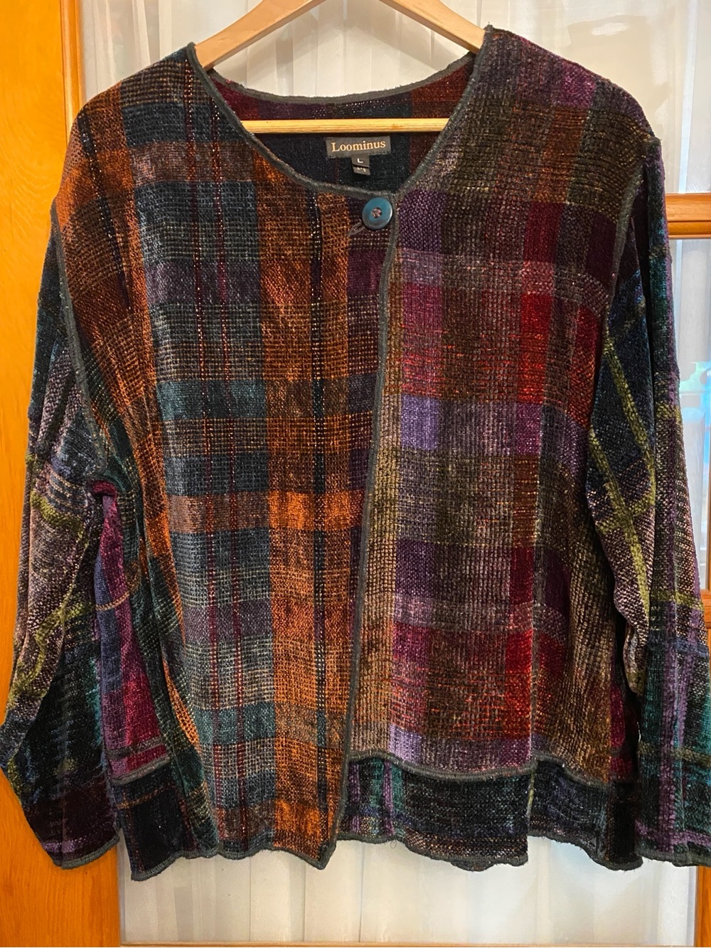 Loominus Weavers Art-to-wear Multicolor Chenille Jacket. Size L